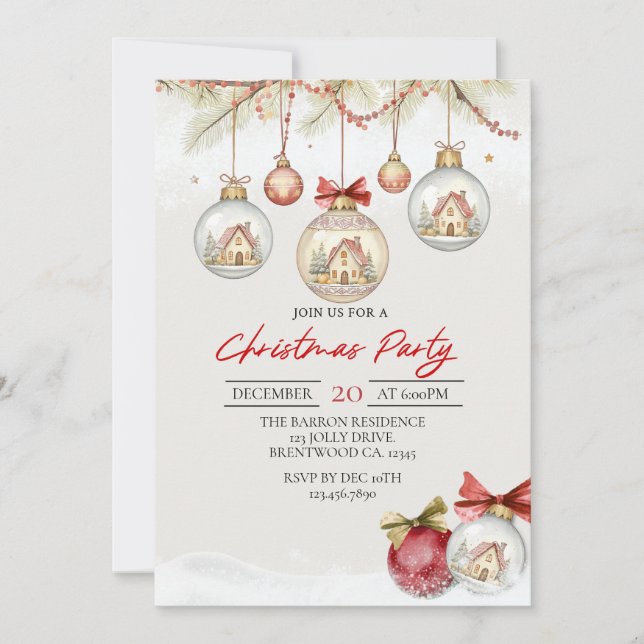 Holiday Invitation, Holiday Party, Christmas Party Invitation (Front)