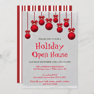 Holiday Invitation with Christmas Ornaments
