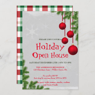 Holiday Invitation with Christmas Ornaments