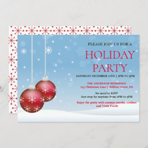 Holiday Invitation with Christmas Ornaments