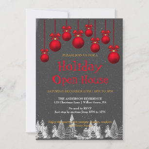 Holiday Invitation with Christmas Ornaments