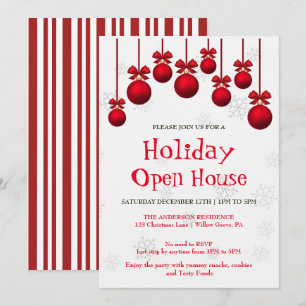 Holiday Invitation with Christmas Ornaments
