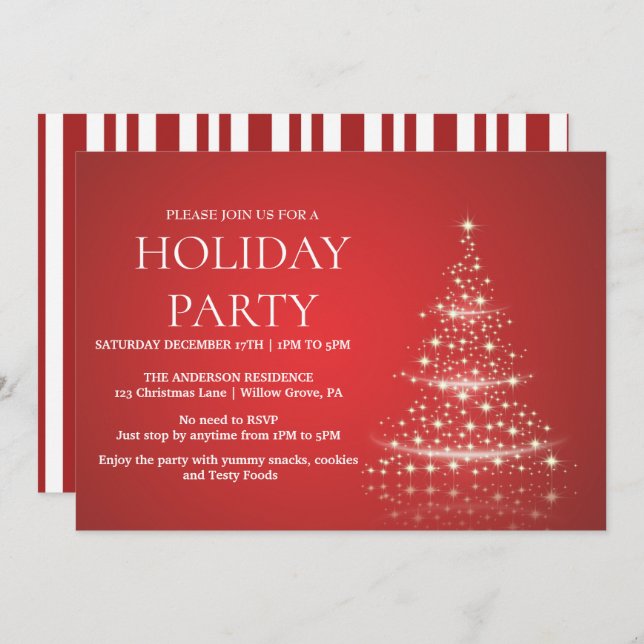 Holiday Invitation with Christmas Ornaments (Front/Back)