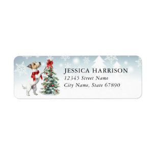 Holiday Jack Russel Terrier Return Address Labels