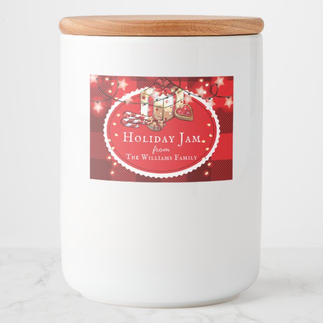 Holiday Jam Personalised Christmas Gift Food Label (Front)