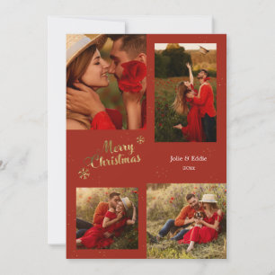 Holiday Joy 4 Photo Greeting Card