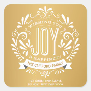 HOLIDAY JOY CHALKBOARD ADDRESS STICKERS