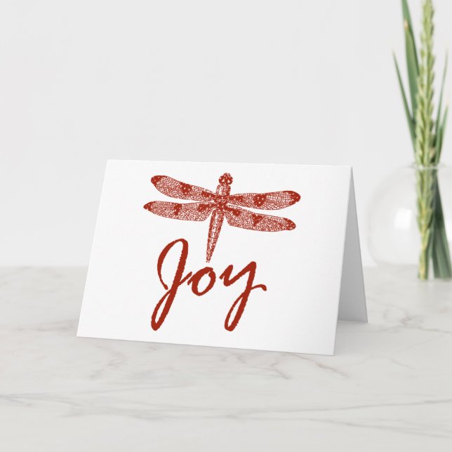 Holiday Joy Dragonfly Card (Front)