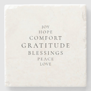 Holiday Joy Hope Peace Love Gratitude Stone Coaster