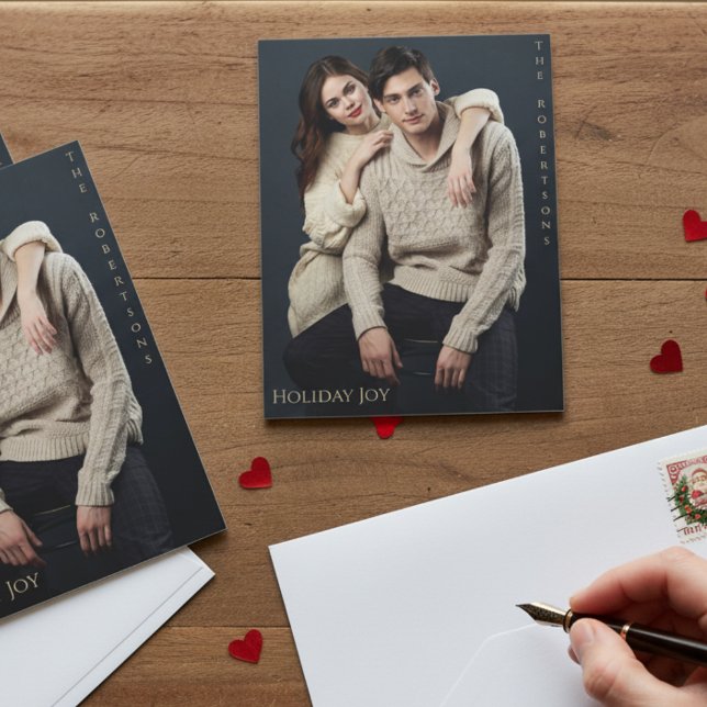 Holiday Joy Modern Elegant Magnetic Photo Holiday  (Creator Uploaded)