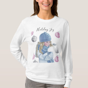 "Holiday Joy" (Off-the-Shoulder Long Sleeve Shirt) T-Shirt