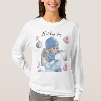"Holiday Joy" (Off-the-Shoulder Long Sleeve Shirt) T-Shirt