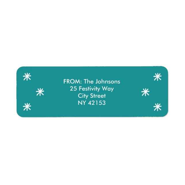 Holiday Joy Return Address Labels - Teal Green (Front)