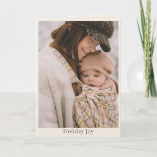 Holiday Joy Simple Warm Family Photo Christmas Card