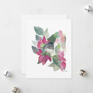 Holiday Junco Bird Art Card