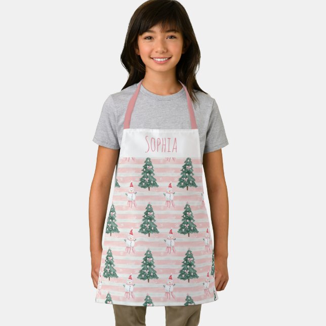 Holiday Kitchen Apron for Children Christmas Gift (Insitu)