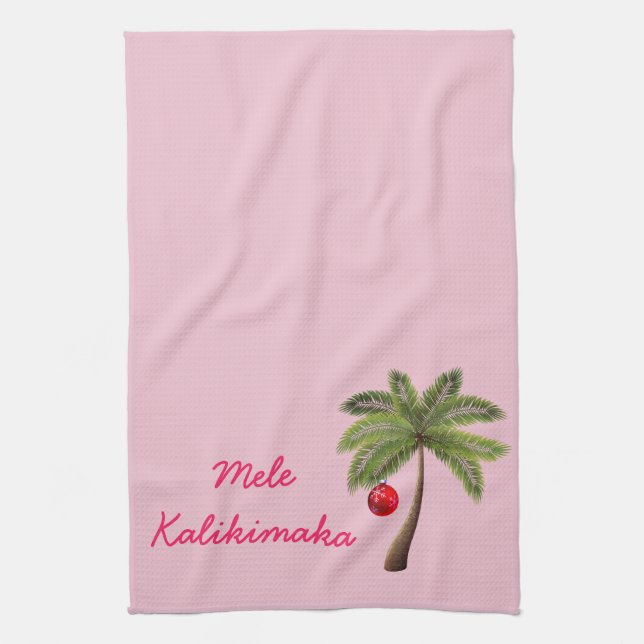 Holiday Kitchen Towel-Mele Kalikimaka Tea Towel (Vertical)