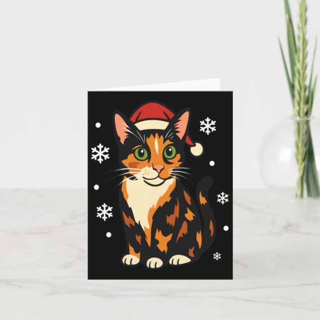 Holiday Kitten Cute Christmas Cat Design Uni Long  Card (Front)