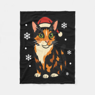 Holiday Kitten Cute Christmas Cat Design Uni Long Fleece Blanket