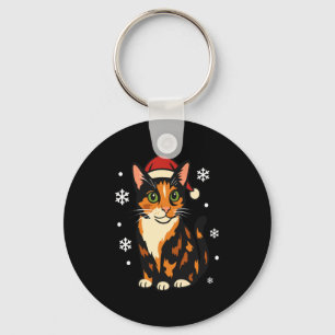 Holiday Kitten Cute Christmas Cat Design Uni Long Key Ring