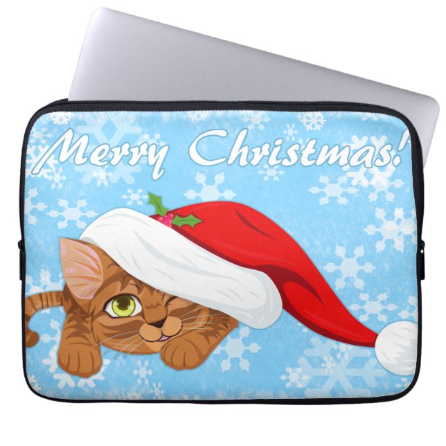 Holiday Kitten Laptop Sleeve (Front)