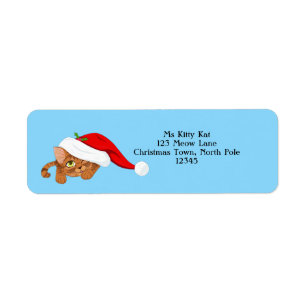 Holiday Kitten Return Address Label