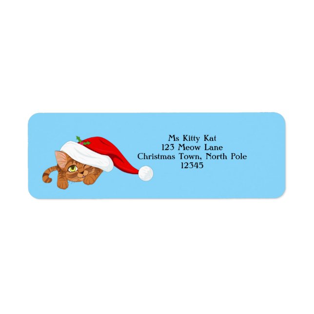 Holiday Kitten Return Address Label (Front)