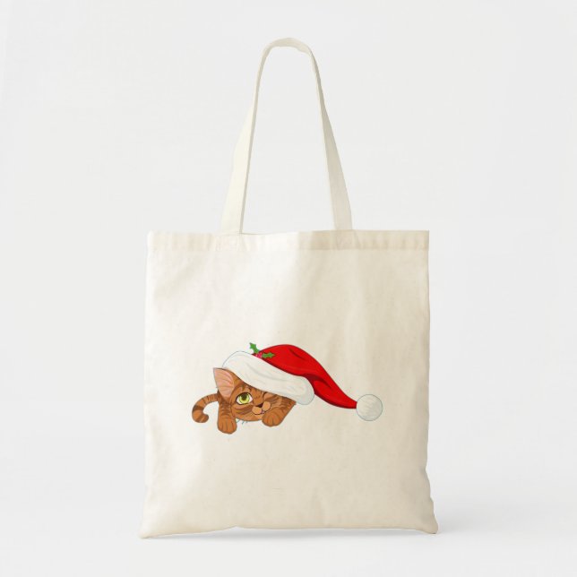 Holiday Kitten Tote Bag (Front)