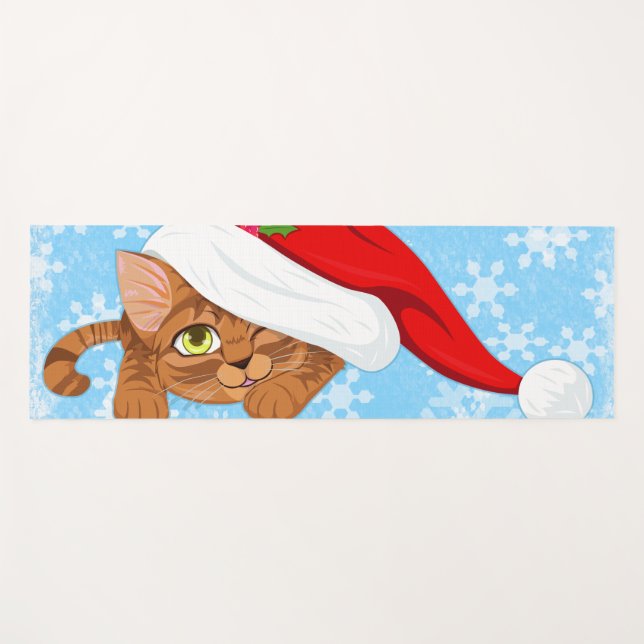 Holiday Kitten Yoga Mat (Front (Horizontal))