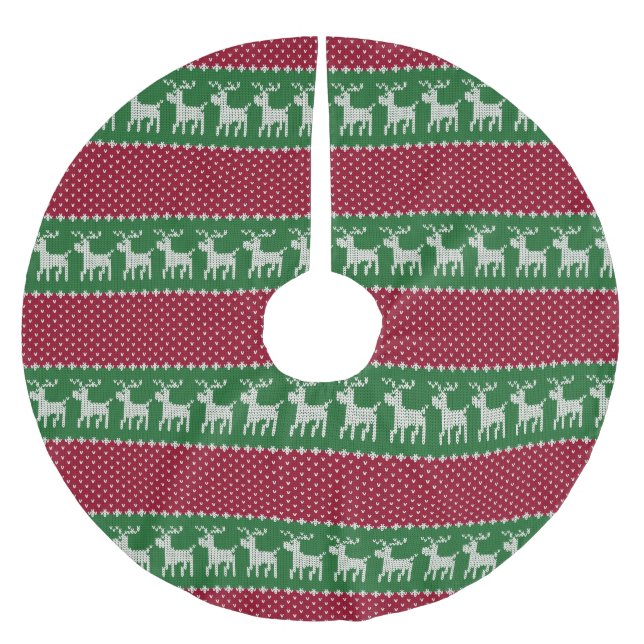 Holiday Knit No. 01 Brushed Polyester Tree Skirt (Front)