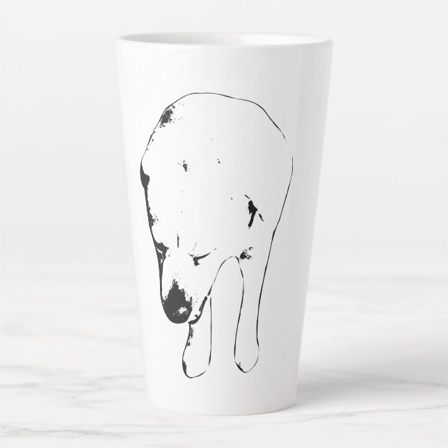 Holiday Labrador Head-Down Line Study Latte Mug (Front)