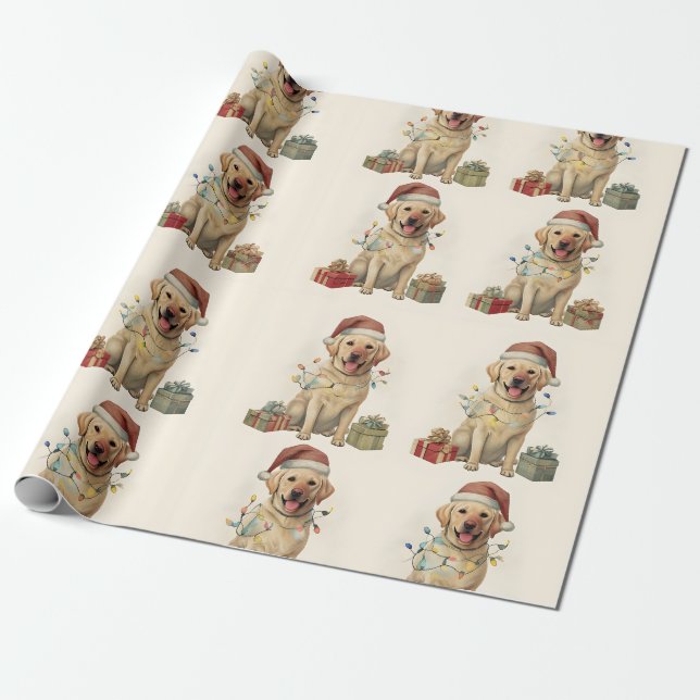 Holiday Labrador Retriever Wrapping Paper, Gift Paper (Unrolled)