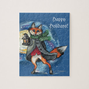 Holiday Lantern Fox Puzzle