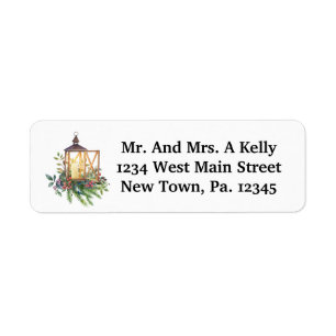 Holiday Lantern Return Address Label