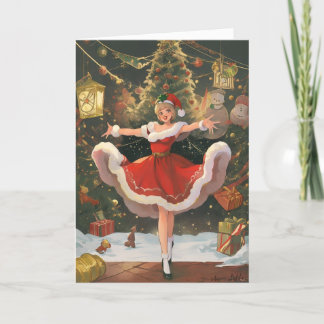 Holiday Laughter and Joy Vintage Christmas Card