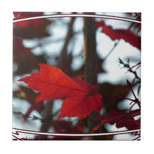 Holiday Leaves Ceramic Tile