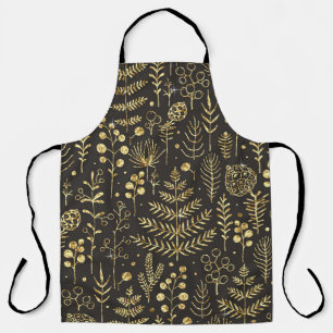 Holiday Leaves: Vintage Pine Cone Pattern Apron