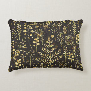Holiday Leaves: Vintage Pine Cone Pattern Decorative Cushion