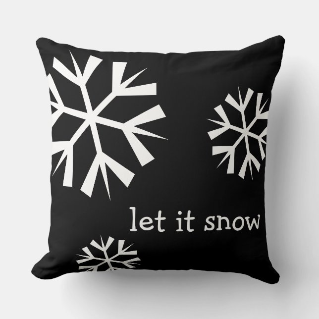 Holiday Let it Snow Snowflake Pillow (Front)