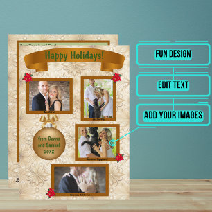 Holiday Letter with Photo - Fir Branches