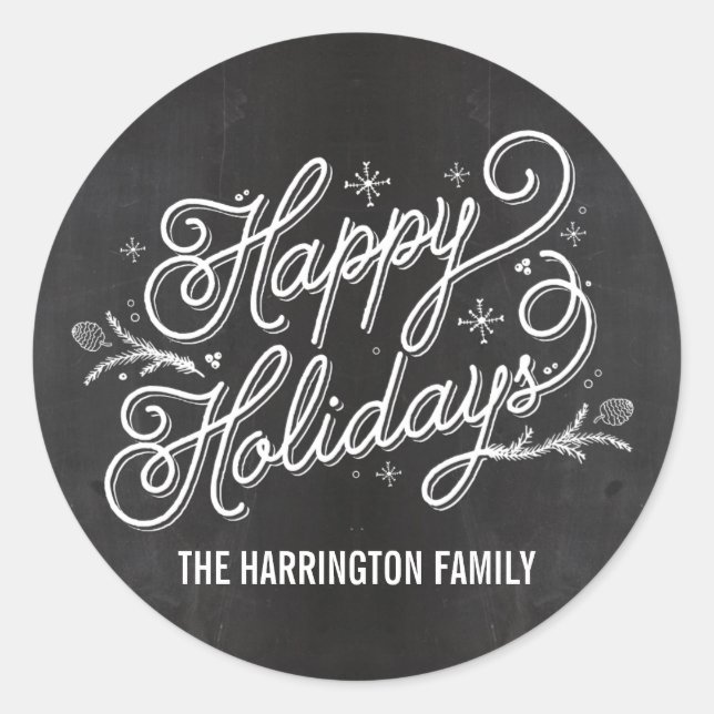 Holiday Lettering Gift Tag Sticker /Envelope Seal (Front)