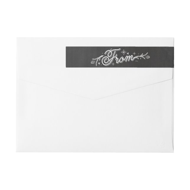 Holiday Lettering Wraparound Address Label (Back)