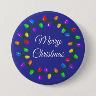 Holiday Lightbulb Wreath 7.5 Cm Round Badge