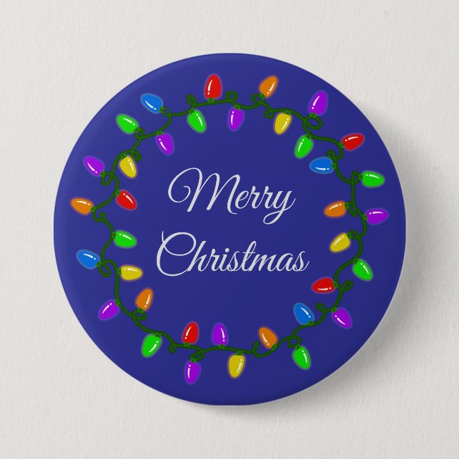 Holiday Lightbulb Wreath  7.5 Cm Round Badge (Front)