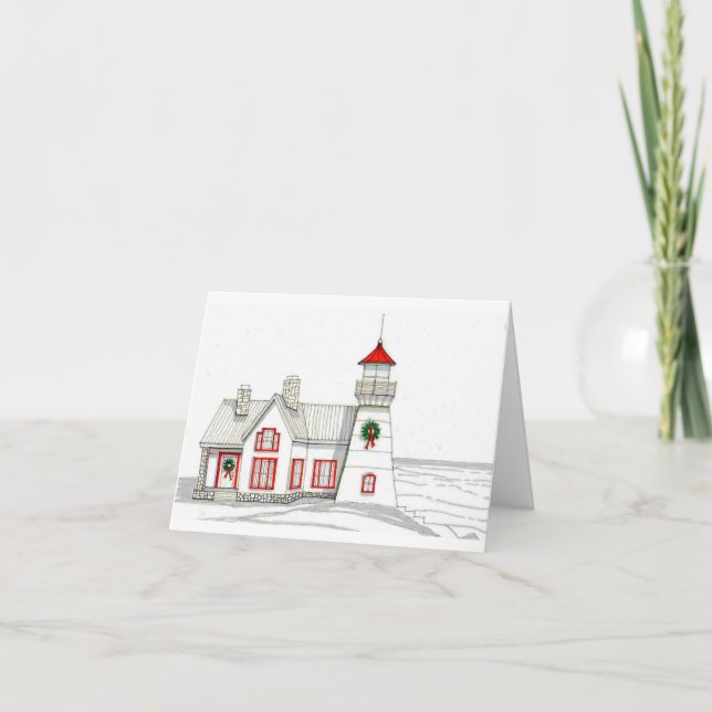 Holiday Lighthouse Card (Front)