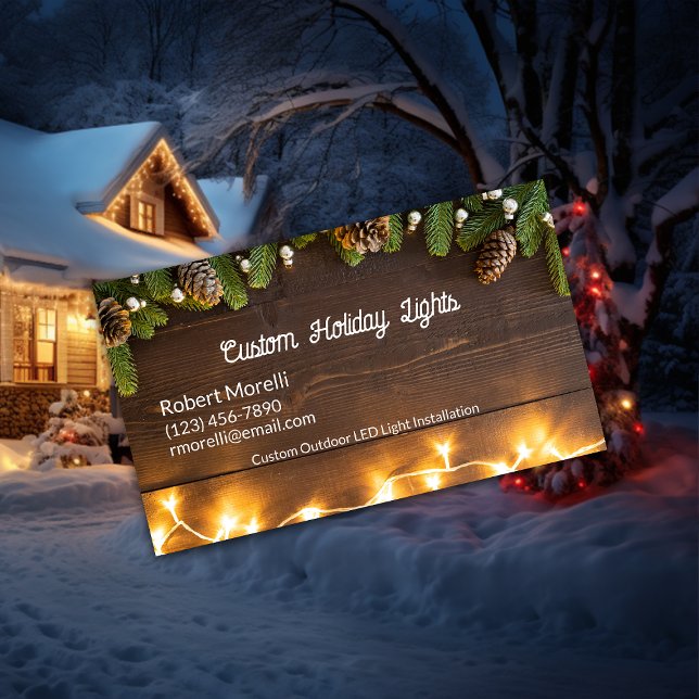 Holiday Lights and Decoration Installation Business Card (Creator Uploaded)