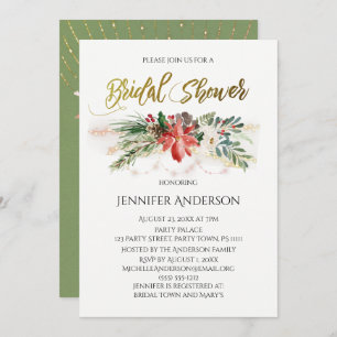 Holiday Lights Bouquet Bridal Shower Invitation