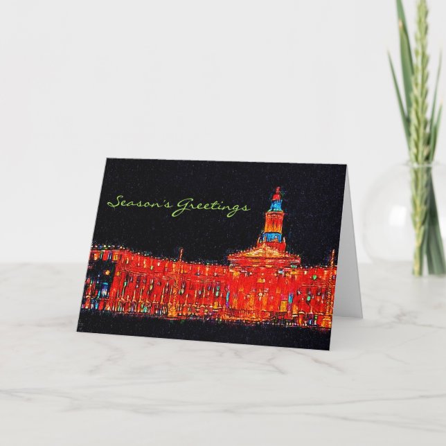 Holiday Lights, City and County Blvd, Denver, CO Card (Front)