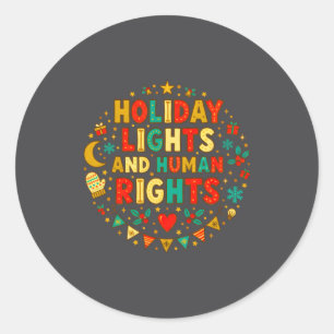 Holiday Lights Human Rights Festive Classic Round Sticker
