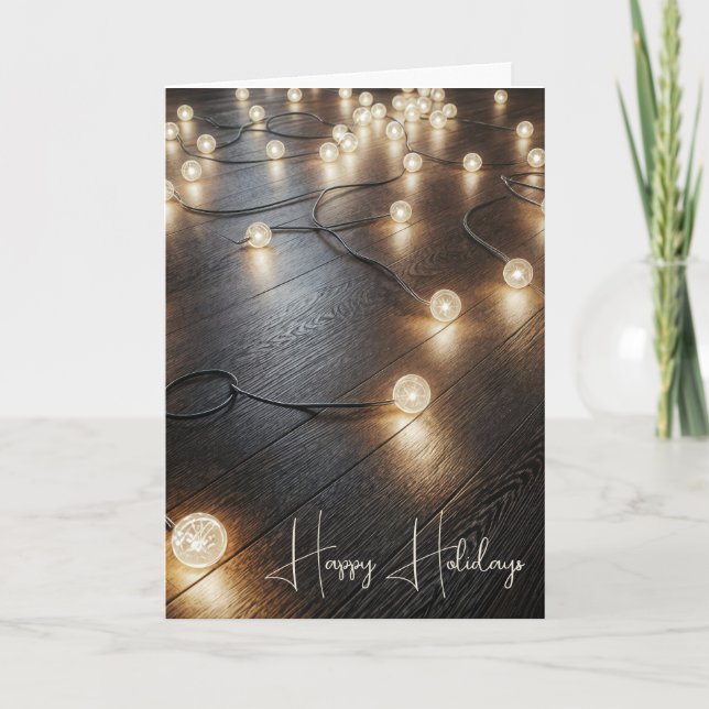 Holiday Lights On a Wood Floor (Front)
